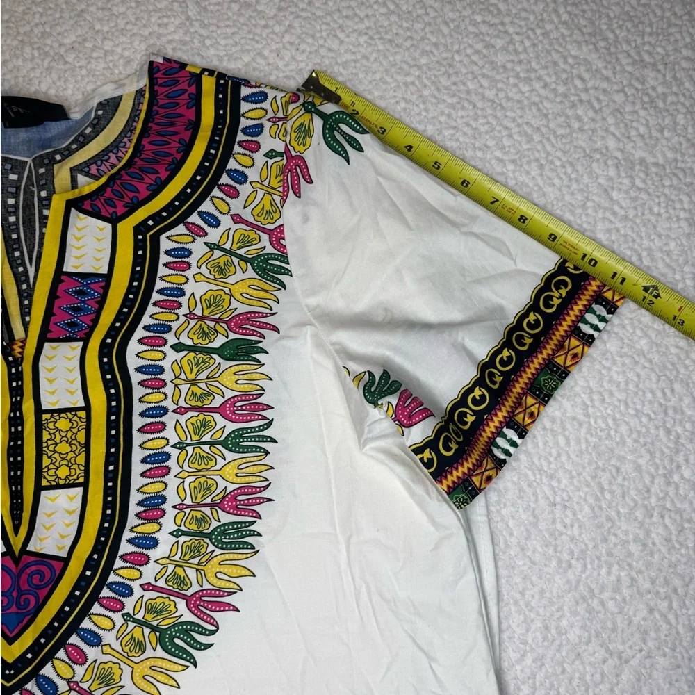 NWT Ashley Stewart Vibrant Multicolor Dashiki Top